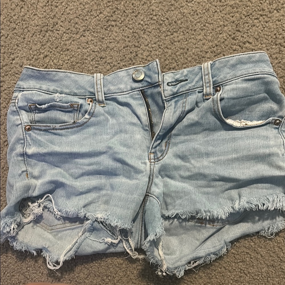 Women's Light Blue Denim Shorts low rise